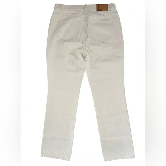 Lafayette 148 New York Reeve High Waist Ankle Straight Leg Jeans in washed Ecru - Picture 3 of 8